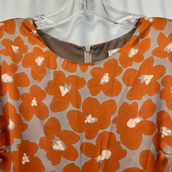 Dress Forum Womens Shift Dress Multicolor Floral Ruffle Hem Puff Sleeve Mini S - Picture 8 of 11